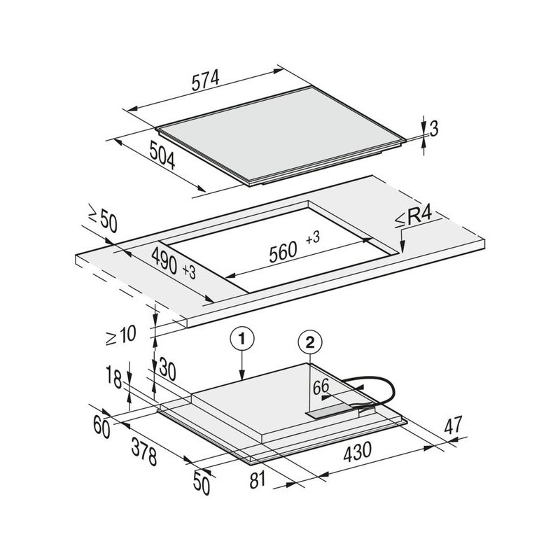 Plaque de cuisson MIELE KM7200 Induction